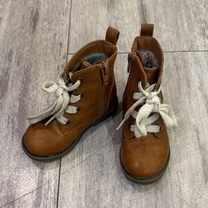 Brown Toddler Girl Boots with Laces